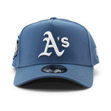 ニューエラ キャップ  9FORTY オークランド アスレチックス MLB 1968-2024 OAKLAND COLISEUM GREY BOTTOM A-FRAME SNAPBACK CAP F BLUE