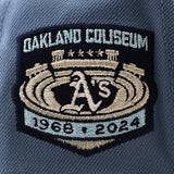 ニューエラ キャップ  9FORTY オークランド アスレチックス MLB 1968-2024 OAKLAND COLISEUM GREY BOTTOM A-FRAME SNAPBACK CAP F BLUE