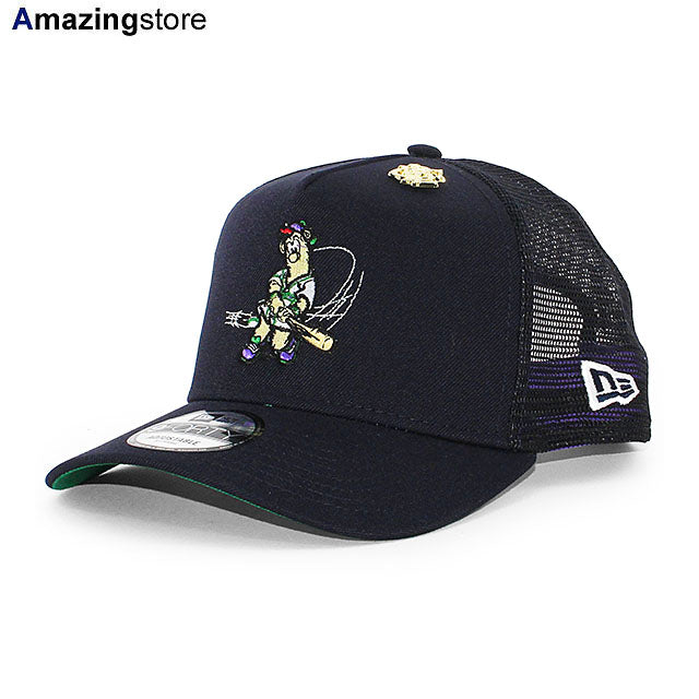 BIG LEAGUE CHEWモデル ニューエラ メッシュキャップ 9FORTY アトランタ ブレーブス MLB A-FRAME TRUCKER MESH CAP NAVY