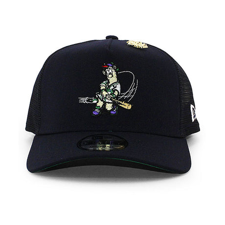 BIG LEAGUE CHEWモデル ニューエラ メッシュキャップ 9FORTY アトランタ ブレーブス MLB A-FRAME TRUCKER MESH CAP NAVY