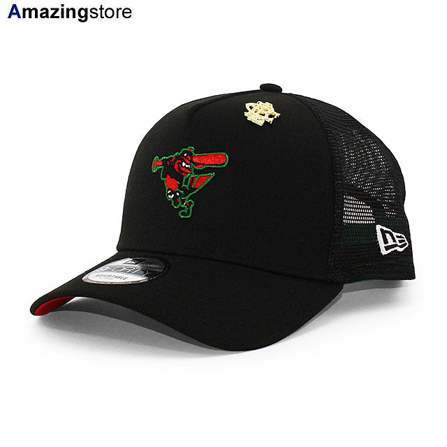 BIG LEAGUE CHEWモデル ニューエラ メッシュキャップ 9FORTY ボルチモア オリオールズ MLB A-FRAME TRUCKER MESH CAP BLACK