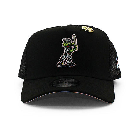 BIG LEAGUE CHEWモデル ニューエラ メッシュキャップ 9FORTY シカゴ ホワイトソックス MLB A-FRAME TRUCKER MESH CAP BLACK