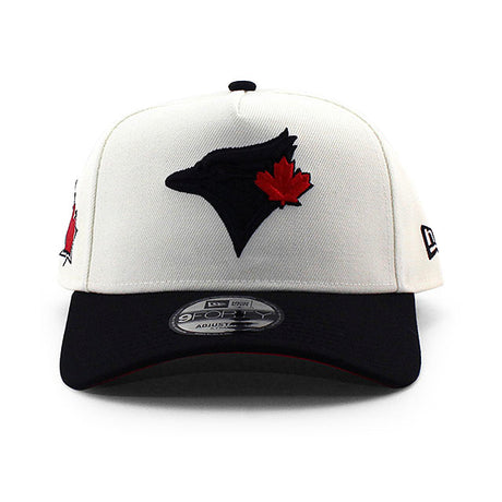 ニューエラ キャップ 9FORTY トロント ブルージェイズ MLB RED BOTTOM A-FRAME SNAPBACK CAP CREAM