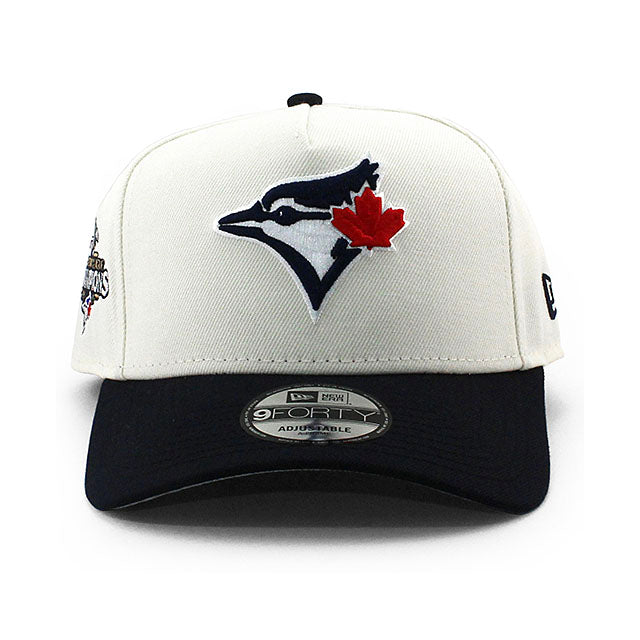 ニューエラ キャップ 9FORTY トロント ブルージェイズ MLB 2025 AMERICAN LEAGUE CHAMPIONS GREY BOTTOM A-FRAME SNAPBACK CAP CREAM