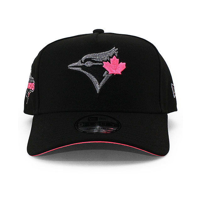 ニューエラ キャップ 9FORTY トロント ブルージェイズ MLB 2025 AMERICAN LEAGUE CHAMPIONS PINK BOTTOM A-FRAME SNAPBACK CAP BLACK