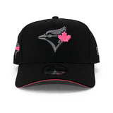 ニューエラ キャップ 9FORTY トロント ブルージェイズ MLB 2025 AMERICAN LEAGUE CHAMPIONS PINK BOTTOM A-FRAME SNAPBACK CAP BLACK