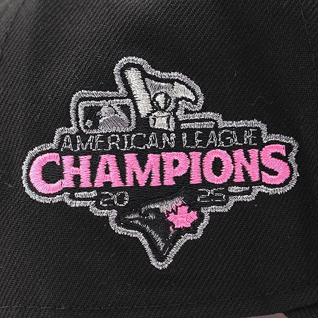 ニューエラ キャップ 9FORTY トロント ブルージェイズ MLB 2025 AMERICAN LEAGUE CHAMPIONS PINK BOTTOM A-FRAME SNAPBACK CAP BLACK