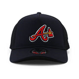 ニューエラ メッシュキャップ 9FORTY アトランタ ブレーブス MLB A-FRAME TRUCKER MESH CAP NAVY