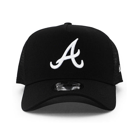 ニューエラ メッシュキャップ 9FORTY アトランタ ブレーブス MLB A-FRAME TRUCKER MESH CAP BLACK