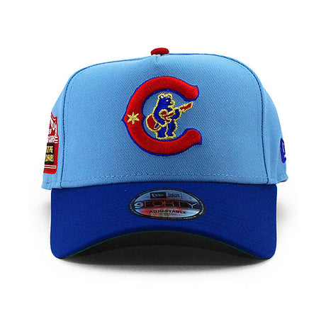 ニューエラ キャップ 9FORTY シカゴ カブス MLB WRIGLEY FIELD SLOGAN KELLY GREEN BOTTOM A-FRAME SNAPBACK CAP CREAM LT BLUE