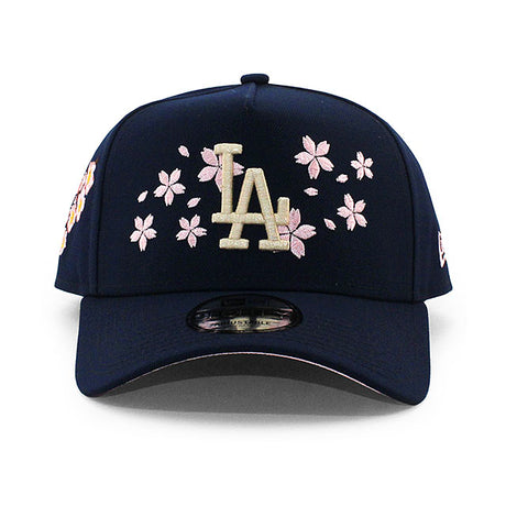 ニューエラ キャップ 9FORTY ロサンゼルス ドジャース MLB SAKURA PINK BOTTOM A-FRAME SNAPBACK CAP NAVY