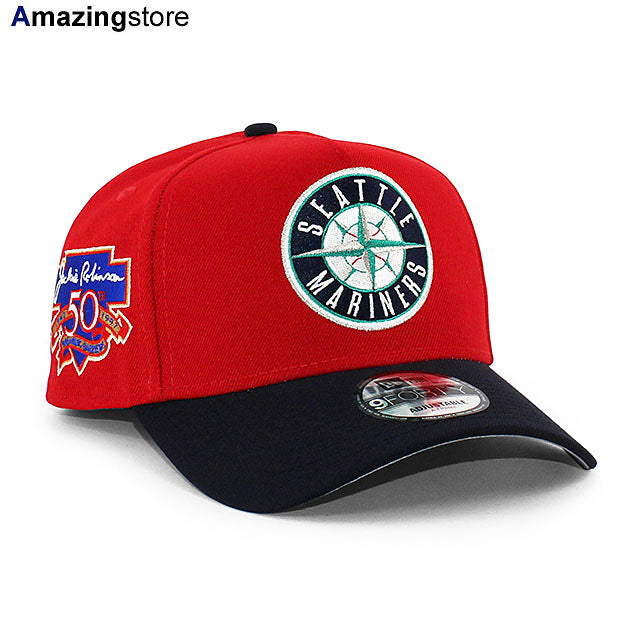 ニューエラ キャップ 9FORTY シアトル マリナーズ MLB JACKIE ROBINSON 50TH GREY BOTTOM A-FRAME SNAPBACK CAP RED
