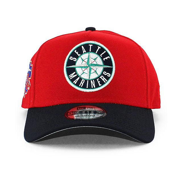 ニューエラ キャップ 9FORTY シアトル マリナーズ MLB JACKIE ROBINSON 50TH GREY BOTTOM A-FRAME SNAPBACK CAP RED