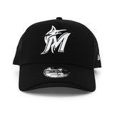 ニューエラ メッシュキャップ 9FORTY マイアミ マーリンズ MLB A-FRAME TRUCKER MESH CAP BLACK