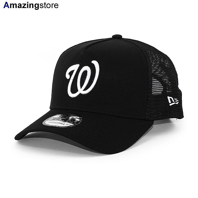 ニューエラ メッシュキャップ 9FORTY ワシントン ナショナルズ MLB A-FRAME TRUCKER MESH CAP BLACK