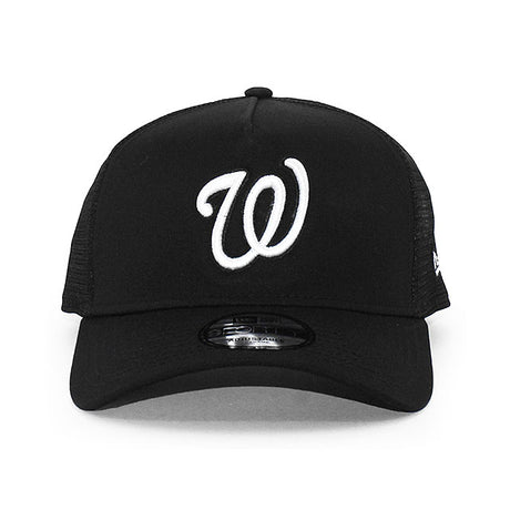 ニューエラ メッシュキャップ 9FORTY ワシントン ナショナルズ MLB A-FRAME TRUCKER MESH CAP BLACK