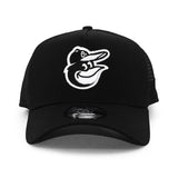 ニューエラ メッシュキャップ 9FORTY ボルチモア オリオールズ MLB A-FRAME TRUCKER MESH CAP BLACK