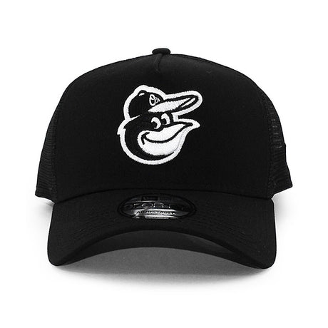 ニューエラ メッシュキャップ 9FORTY ボルチモア オリオールズ MLB A-FRAME TRUCKER MESH CAP BLACK