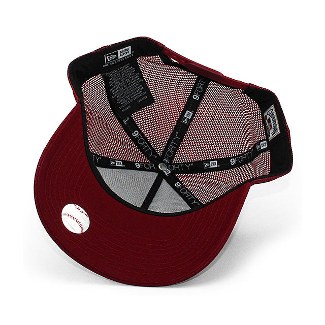 ニューエラ メッシュキャップ 9FORTY フィラデルフィア フィリーズ MLB COOPERSTOWN A-FRAME TRUCKER MESH CAP BURGUNDY