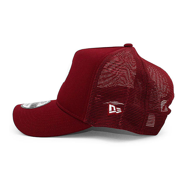 ニューエラ メッシュキャップ 9FORTY フィラデルフィア フィリーズ MLB COOPERSTOWN A-FRAME TRUCKER MESH CAP BURGUNDY
