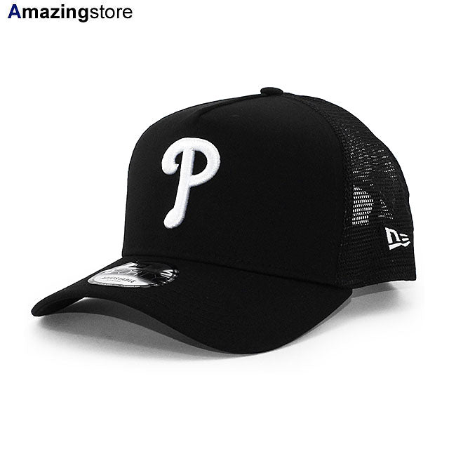 ニューエラ メッシュキャップ 9FORTY フィラデルフィア フィリーズ MLB A-FRAME TRUCKER MESH CAP BLACK