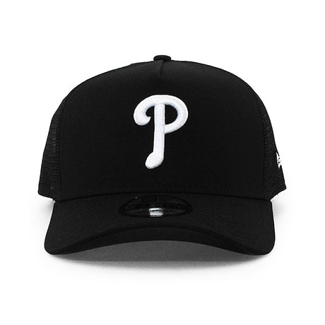 ニューエラ メッシュキャップ 9FORTY フィラデルフィア フィリーズ MLB A-FRAME TRUCKER MESH CAP BLACK