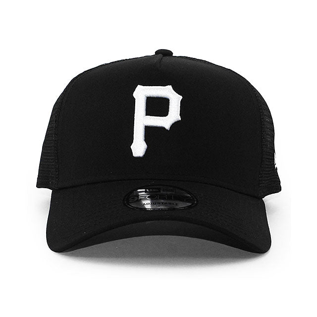 ニューエラ メッシュキャップ 9FORTY ピッツバーグ パイレーツ MLB A-FRAME TRUCKER MESH CAP BLACK