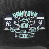 ニューエラ キャップ 9FORTY ニューヨーク ヤンキース MLB SUBWAY SERIES TIFFANY BOTTOM A-FRAME SNAPBACK CAP BLACK