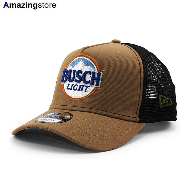 ニューエラ メッシュキャップ 9FORTY ナスカー ロス チャステイン BUSCH LIGHT A-FRAME TRUCKER MESH CAP KHAKI