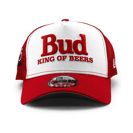 ニューエラ メッシュキャップ 9FORTY ナスカー ケン シュレイダー BUDWEISER A-FRAME TRUCKER MESH CAP RED