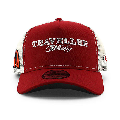 ニューエラ メッシュキャップ 9FORTY ナスカー ジャスティン オルゲイアー TRAVELLER WHISKEY A-FRAME TRUCKER MESH CAP RED