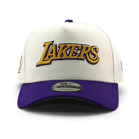 ニューエラ キャップ 9FORTY ロサンゼルス レイカーズ 2000 NBA FINALS GREY BOTTOM A-FRAME SNAPBACK CAP CREAM