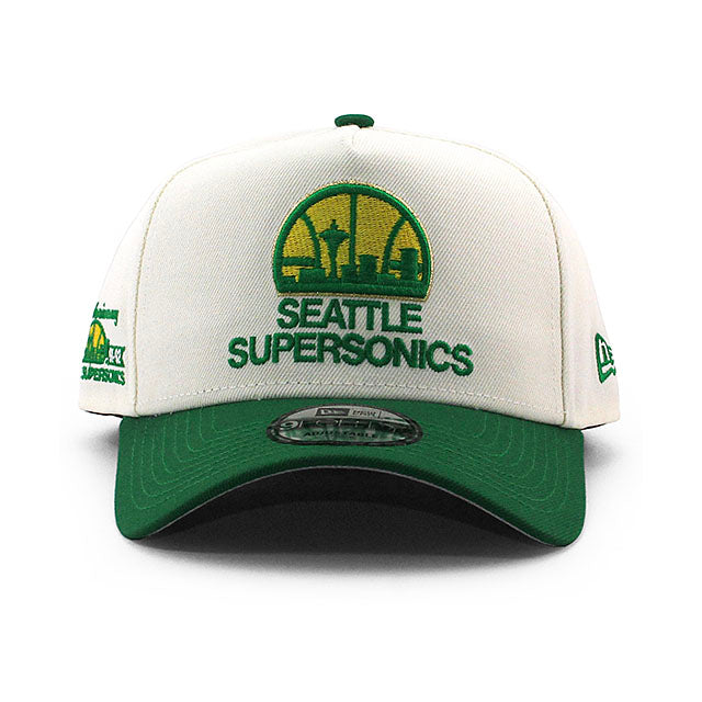 ニューエラ キャップ 9FORTY シアトル スーパーソニックス NBA 25TH GREY BOTTOM A-FRAME SNAPBACK CAP CREAM