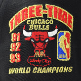 ニューエラ キャップ 9FORTY シカゴ ブルズ NBA 3TIMES WORLD CHAMPS GREY BOTTOM A-FRAME SNAPBACK CAP BLACK
