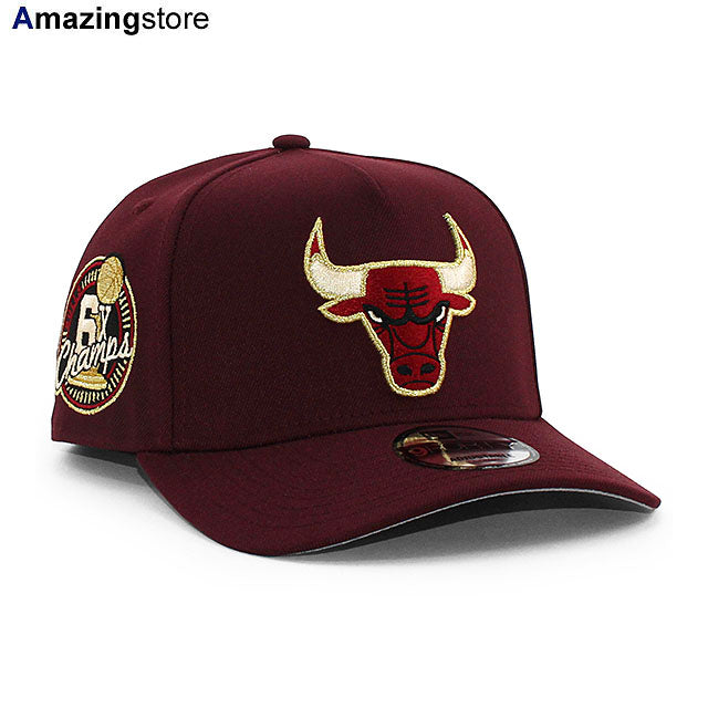 ニューエラ キャップ 9FORTY シカゴ ブルズ NBA 6X CHAMPIONS GREY BOTTOM A-FRAME SNAPBACK CAP MAROON