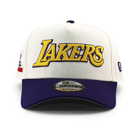 ニューエラ キャップ 9FORTY ロサンゼルス レイカーズ NBA GOAT GREY BOTTOM A-FRAME SNAPBACK CAP CREAM