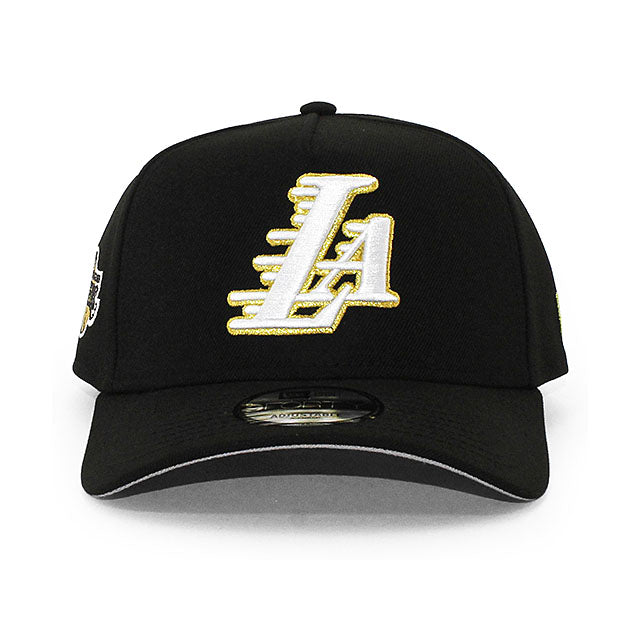 ニューエラ キャップ 9FORTY ロサンゼルス レイカーズ NBA LA GREY BOTTOM A-FRAME SNAPBACK CAP BLACK
