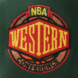 ニューエラ キャップ 9FORTY シアトル スーパーソニックス NBA WESTERN CONFERENCE GREY BOTTOM A-FRAME SNAPBACK CAP GREEN