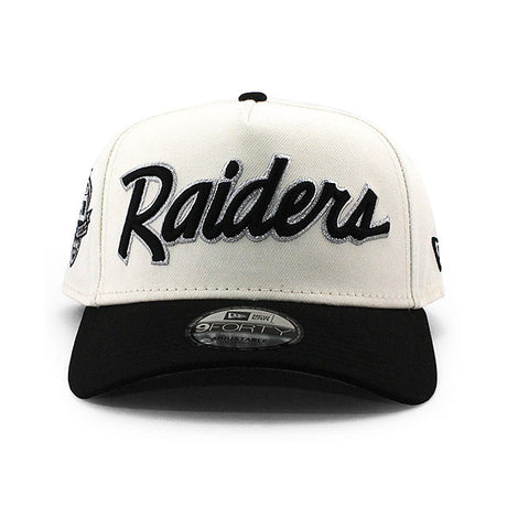 ニューエラ キャップ 9FORTY ラスベガス レイダース NFL 50TH GREY BOTTOM A-FRAME SNAPBACK CAP CREAM