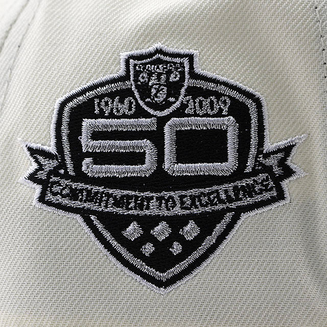 ニューエラ キャップ 9FORTY ラスベガス レイダース NFL 50TH GREY BOTTOM A-FRAME SNAPBACK CAP CREAM