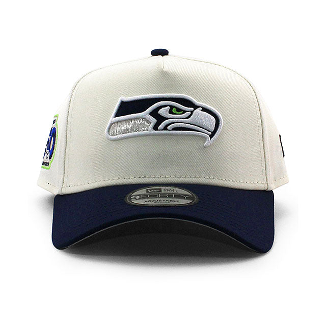 ニューエラ キャップ 9FORTY シアトル シーホークス NFL 50TH GREY BOTTOM A-FRAME SNAPBACK CAP CREAM