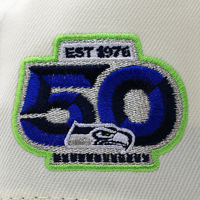 ニューエラ キャップ 9FORTY シアトル シーホークス NFL 50TH GREY BOTTOM A-FRAME SNAPBACK CAP CREAM