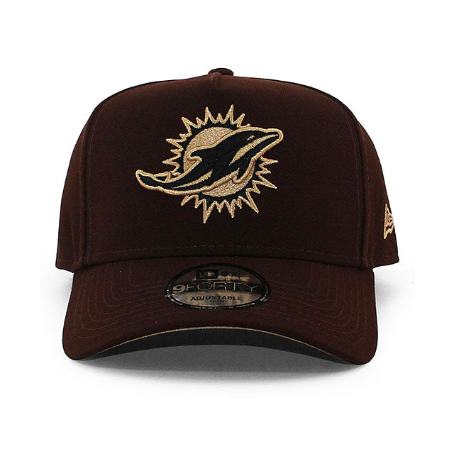 ニューエラ キャップ 9FORTY マイアミ ドルフィンズ NFL BURNT WOOD A-FRAME SNAPBACK CAP BROWN