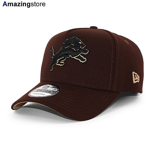 ニューエラ キャップ 9FORTY デトロイト ライオンズ NFL BURNT WOOD A-FRAME SNAPBACK CAP BROWN