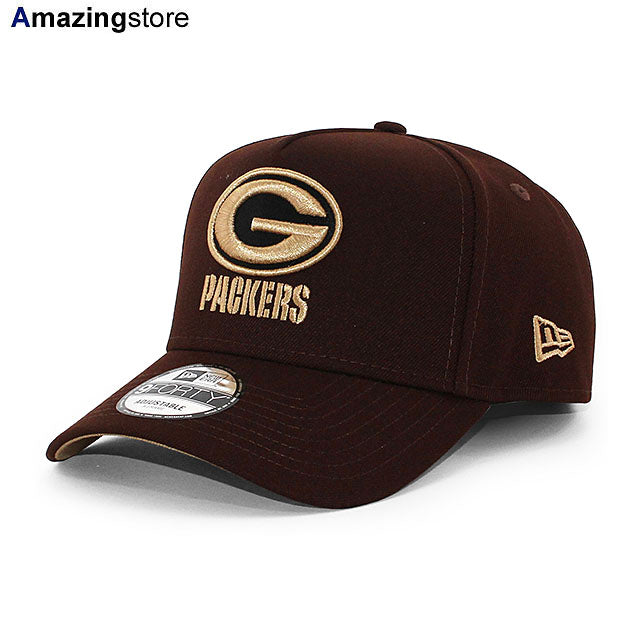 ニューエラ キャップ 9FORTY グリーンベイ パッカーズ NFL BURNT WOOD A-FRAME SNAPBACK CAP BROWN