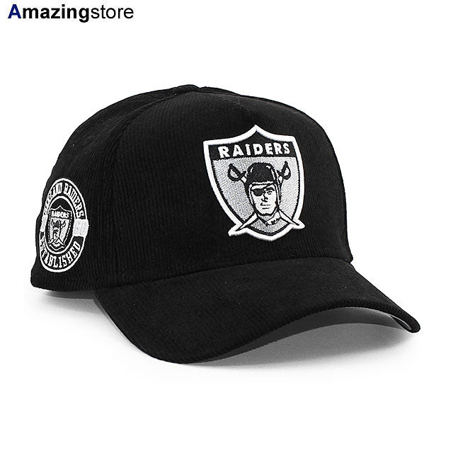 ニューエラ キャップ 9FORTY ラスベガス レイダース CORDUROY NFL 1960 GREY BOTTOM A-FRAME SNAPBACK CAP BLACK
