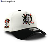 ニューエラ キャップ 9FORTY アナハイム ダックス NHL 30TH GREY BOTTOM A-FRAME SNAPBACK CAP CREAM