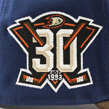 ニューエラ キャップ 9FORTY アナハイム ダックス NHL 30TH GREY BOTTOM A-FRAME SNAPBACK CAP NAVY