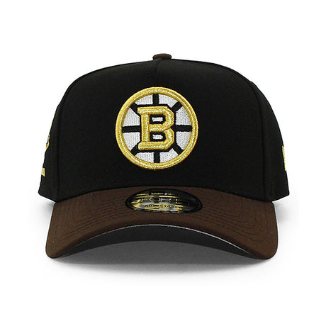 ニューエラ キャップ 9FORTY ボストン ブルーインズ NHL 80TH GREY BOTTOM A-FRAME SNAPBACK CAP BLACK