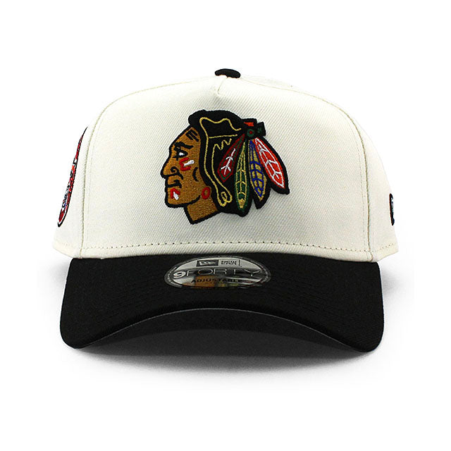 ニューエラ キャップ 9FORTY シカゴ ブラックホークス NHL 1991 ALL STAR GREY BOTTOM A-FRAME SNAPBACK CAP CREAM